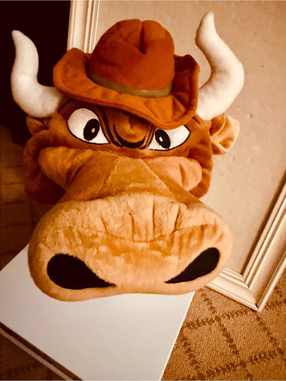 Vintage TeamHeads plush Texas Longhorns Bevo mascot novelty hat / cap